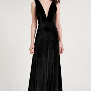 BHLDN Jenny Yoo Logan Velvet Maxi Dress in Black